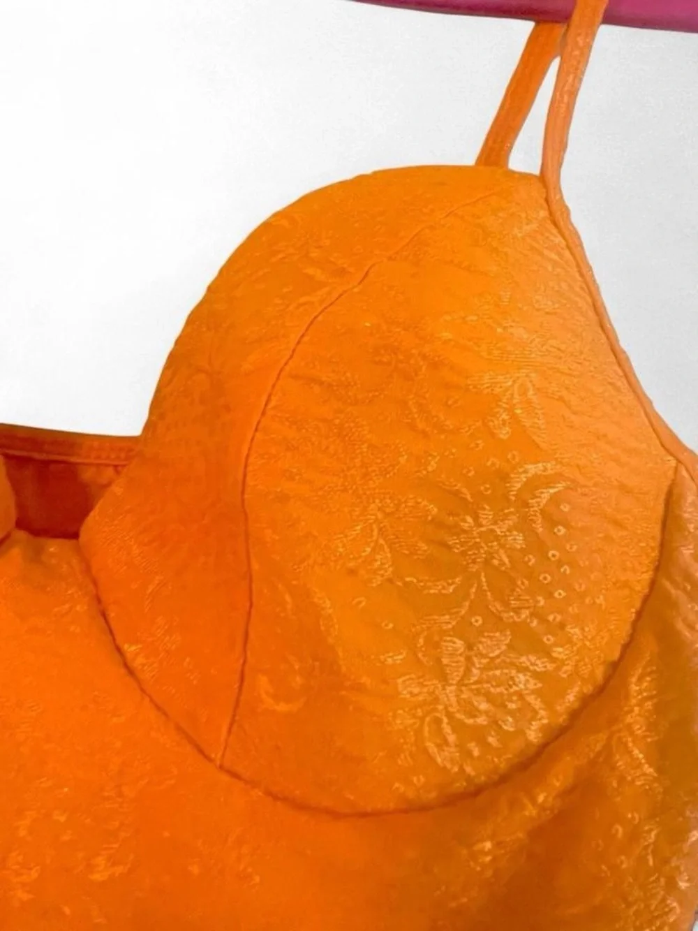 Vintage 90’s Sun Streak Orange Underwire Medium One Piece Swimsuit NWT